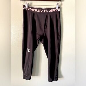 Under Armour Men’s Size Large Black Heat Gear Compression 3/4 Length Leggings